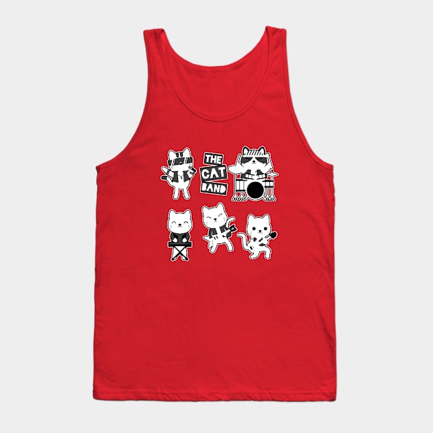 Funny Animals Band Of Cats Musician Tank Top by thexsurgent